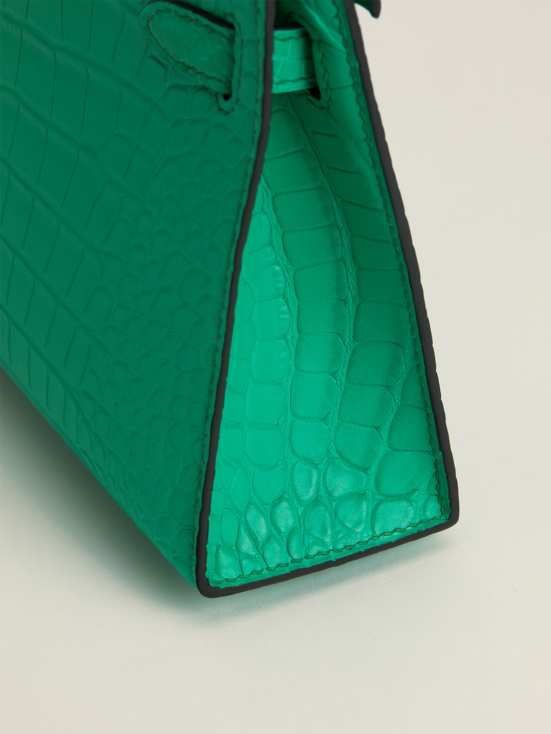 Hermes Kelly Mini II Bag 19CM In Vert Vertigo Matte Alligator Leather